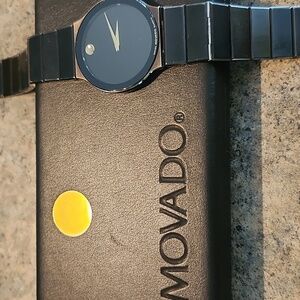 Movado Black and Gold Watch